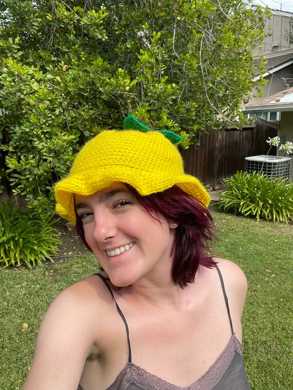 Crochet Lemon Bucket Hat | Etsy Australia