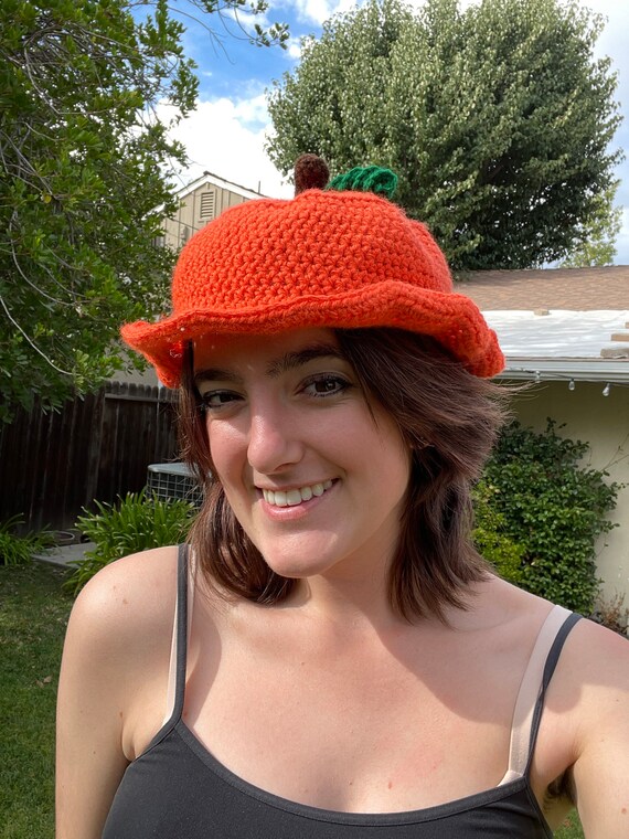 Pumpkin Crochet Bucket Hat - Etsy Australia
