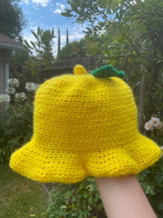 Crochet Lemon Bucket Hat - Etsy