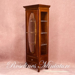 Victorian miniature display cabinet. Dollhouse miniature furniture scale 1:12