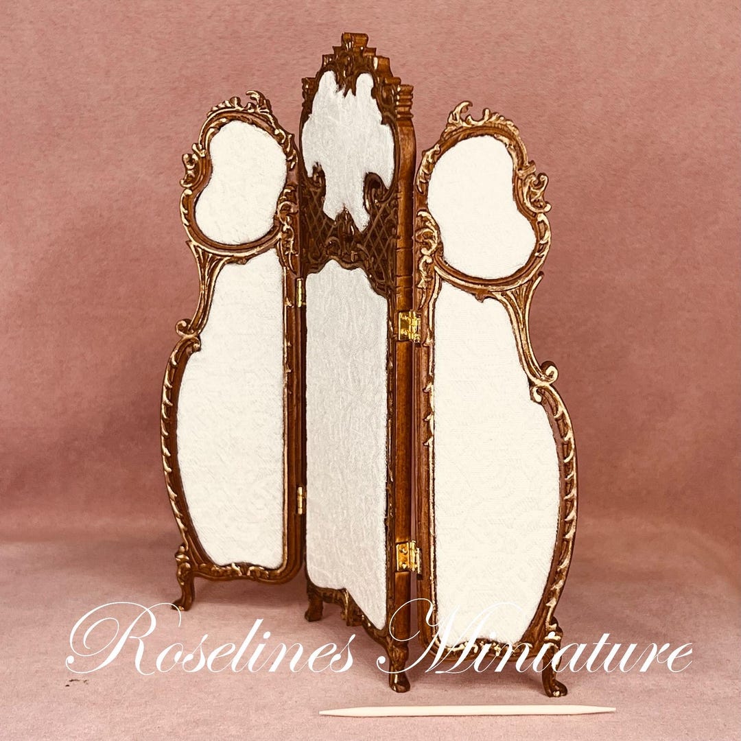 Miniature Folding Screen From JBM. Dollhouse Miniature Furniture Scale ...