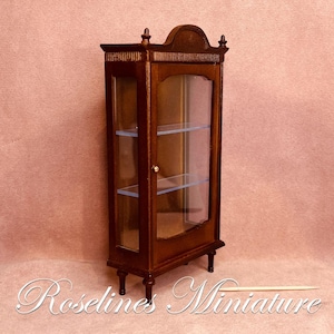 Miniature Dollhouse display cabinet w. glass door