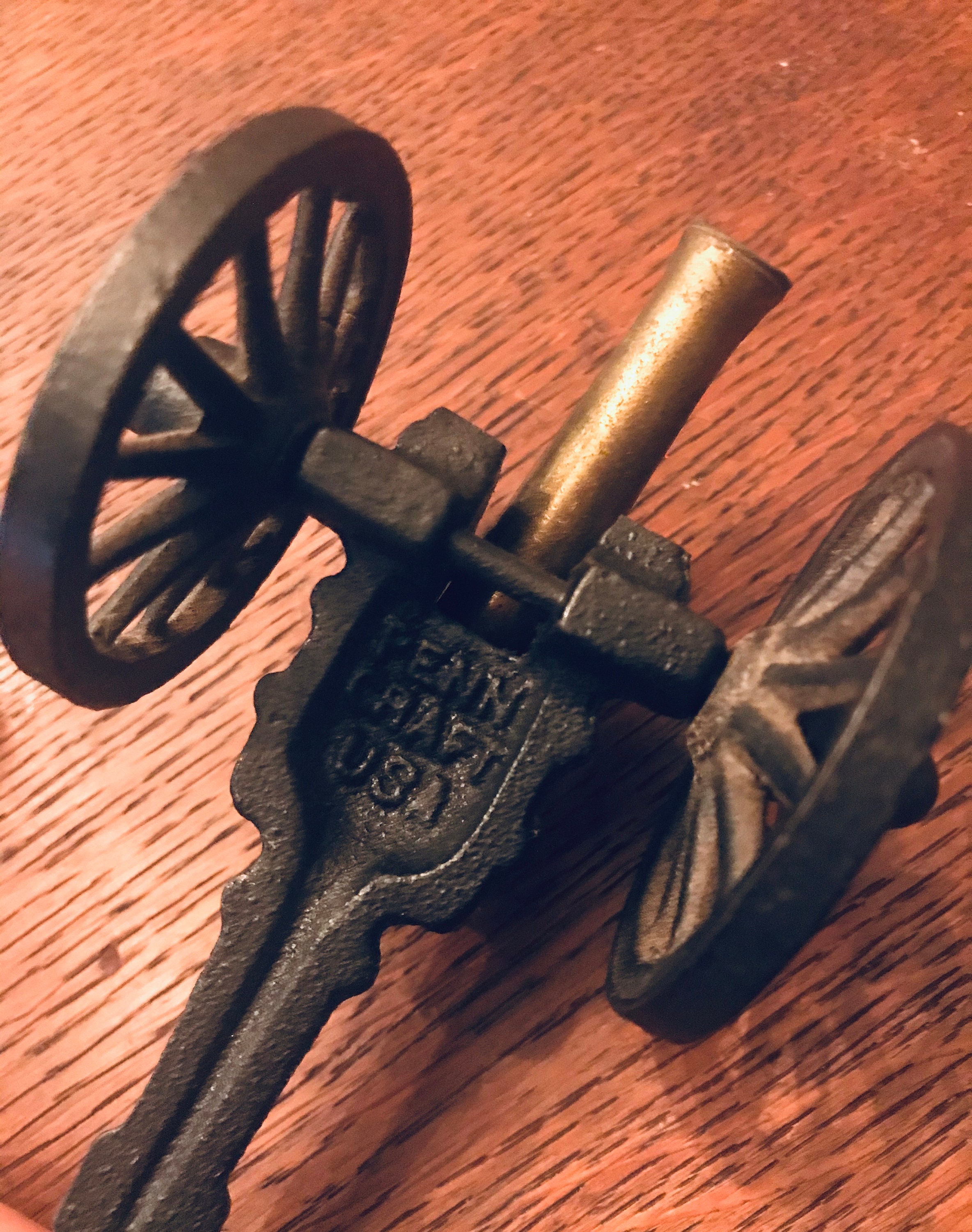 Vintage PENN CRAFT Miniature Cast Iron Toy Civil War Cannon (set
