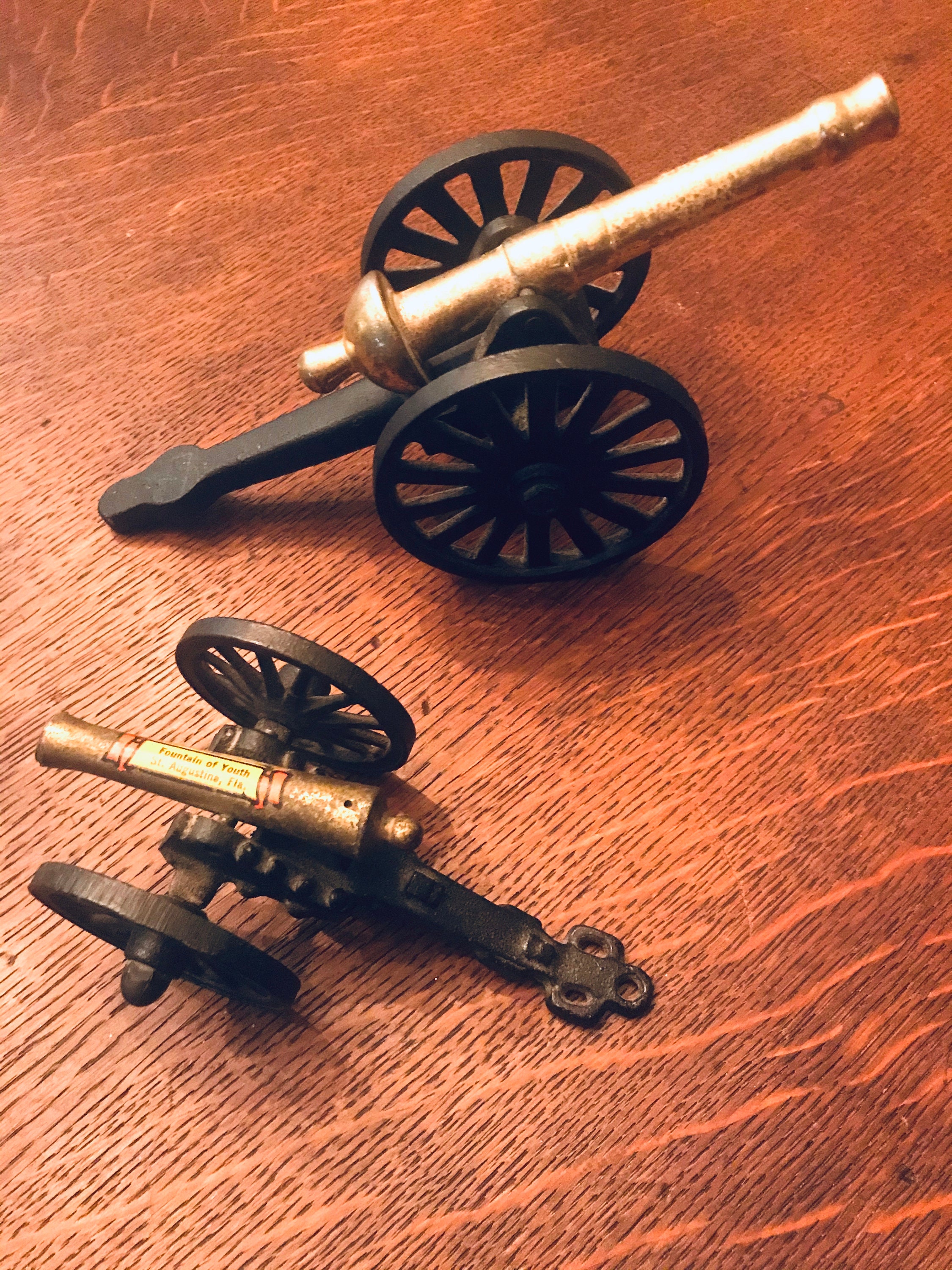 Vintage PENN CRAFT Miniature Cast Iron Toy Civil War Cannon (set