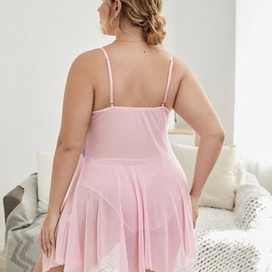 Plus Floral Lace Slips With Thong