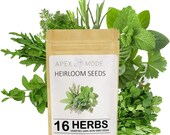 16 Culinary Herb Seed Heirloom Non GMO 4500 Seeds-Plant in Soil or Hydroponic-Indoor or Outdoor Garden Peppermint, Lemon Balm,Rosemary More
