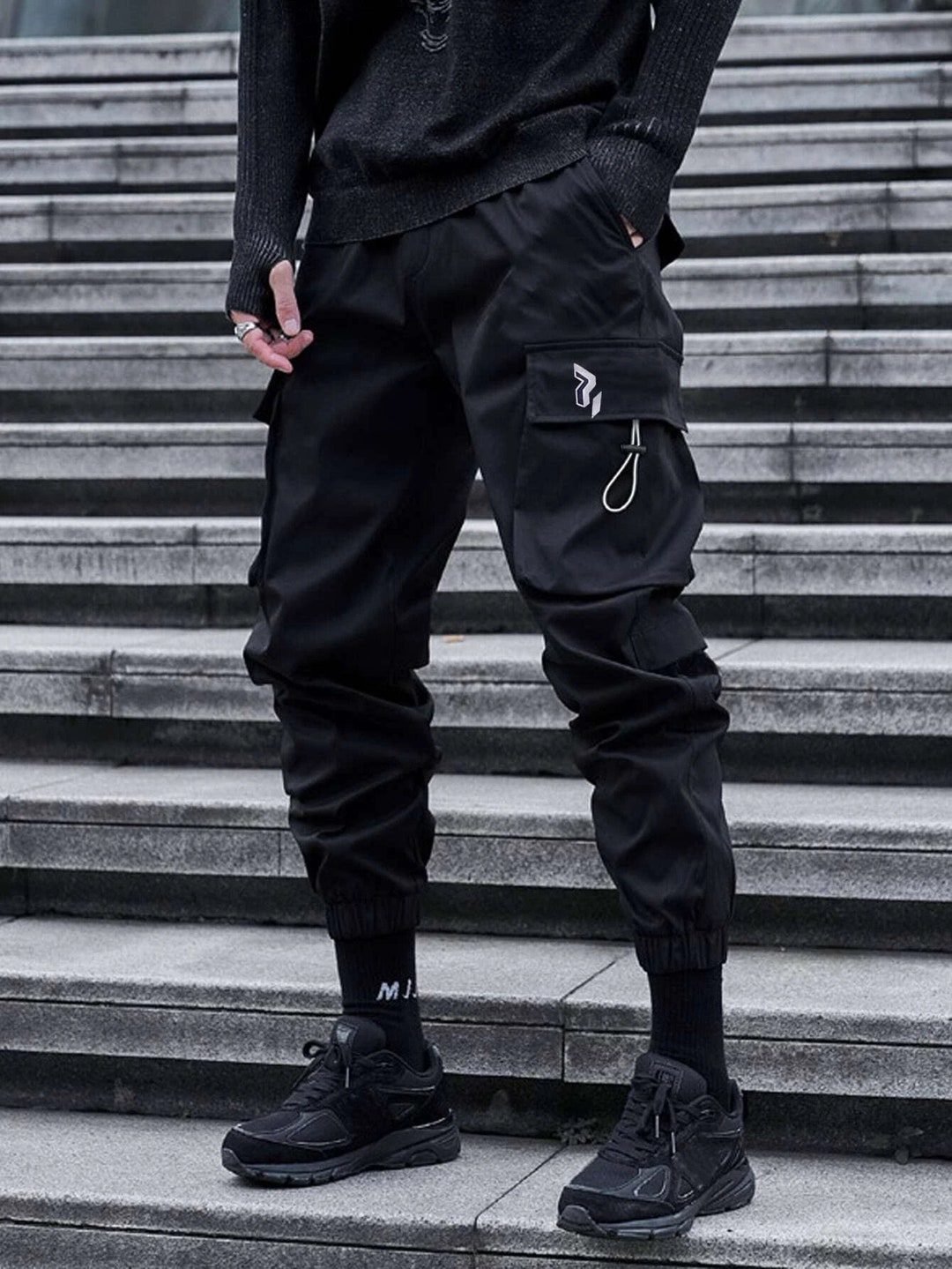 Men's Black Joggers Streetwear Fashion Pants Gift for - Etsy