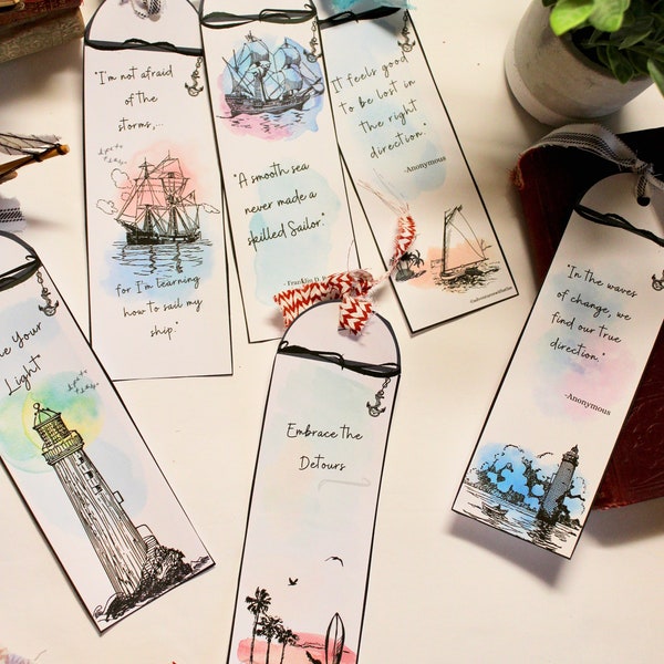 Nautical Inspired Bookmarks, Explore the world, Sweet Gift Ideas, Inspiring and Encouraging Gifts, Printable, Digital Download