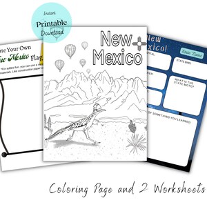 New Mexico Coloring Page: Travel Activity & State Notes (Digital Download)