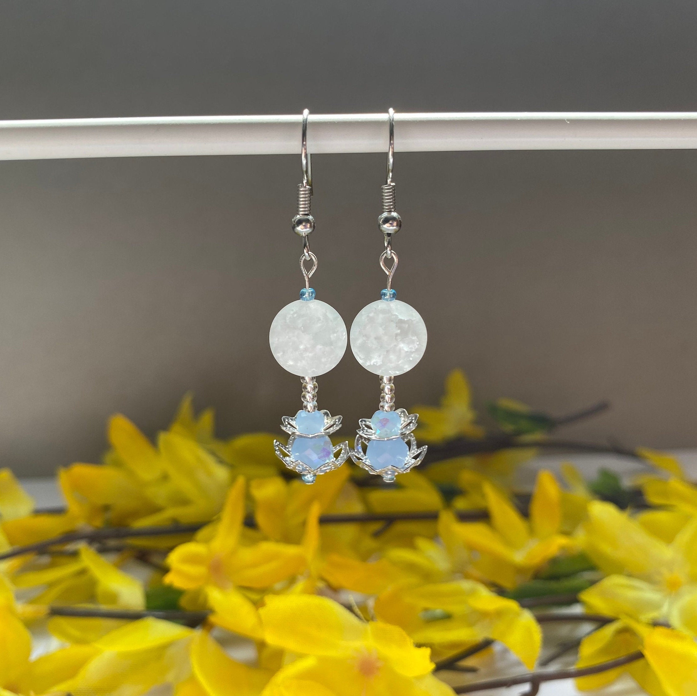 Genshin Impact Ganyu Inspired Cryo Dangling Earrings