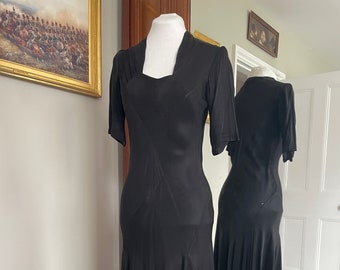 1930s bias cut vintage dress