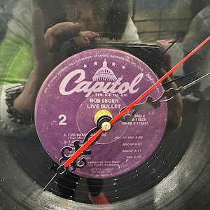 clock from upcycled record
