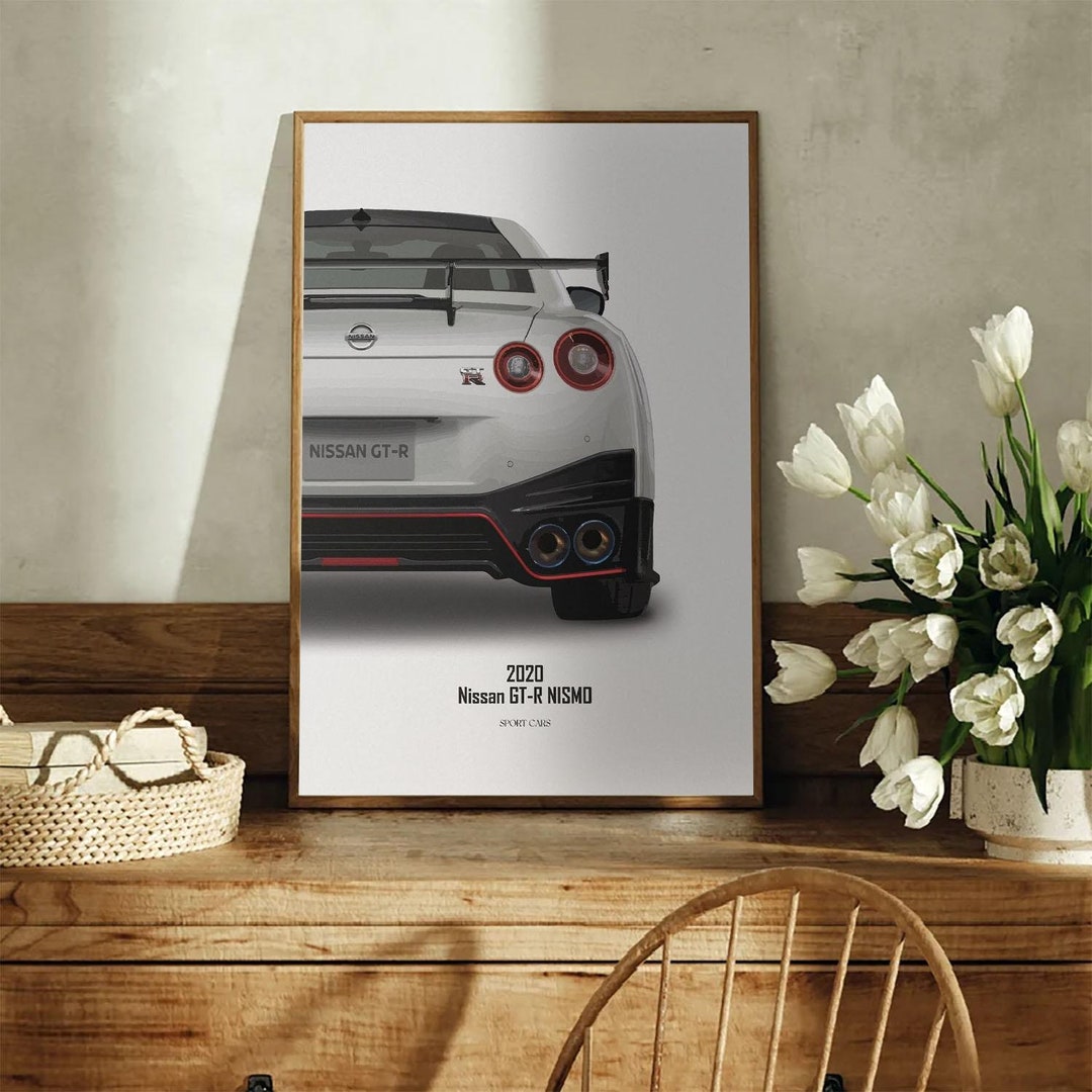 Nissan GTR Nismo Rear View Poster for Kids Boys Room Super Car Room