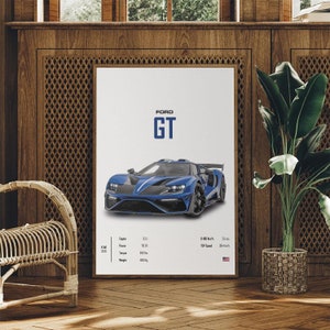 Ford GT Le Mansory Poster for Kids Boys Room Super Car Print Wall Art ...