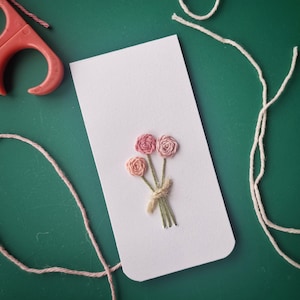 The 3 Roses Artisan hand - embroidered floral card for Mother's day, birthday, or any special occasion.