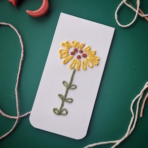 SunFlower Ambachtelijke handgeborduurde bloemenkaart voor Moederdag, verjaardag of een speciale gelegenheid