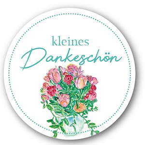 Aufkleber Rund 4 cm, kleines Dankeschön, 24 Stück