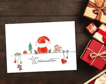 Carte postale DIN A6 Père Noël