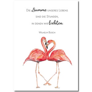 Flamingo | Postkarte mit Briefumschlag weiß | DIN A6
