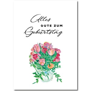Alles Gute zum Geburtstag | Postkarte mit Briefumschlag weiß | DIN A6