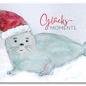 Glücksmomente Weihnachten | Postkarte mit Briefumschlag weiß | DIN A6