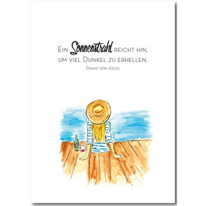 Einen Sonnenstrahl...! | Postkarte mit Briefumschlag weiß | DIN A6