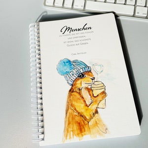 Notebook Winter Diciendo: Encontrar personas que sienten y sienten con nosotros es probablemente la felicidad más hermosa de la tierra. | DIN A5