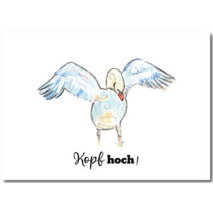 Kopf hoch ! | Postkarte mit Briefumschlag weiß | DIN A6
