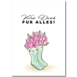 Vielen Dank für alles! | Postkarte mit Briefumschlag weiß | DIN A6