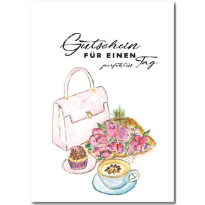 Gutschein für einen perfekten Tag | Postkarte mit Briefumschlag weiß | DIN A6