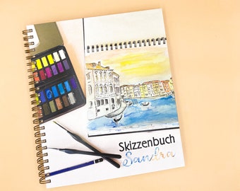 Personalized Hard Cover Sketchbook, Perfect for Urban Sketchers