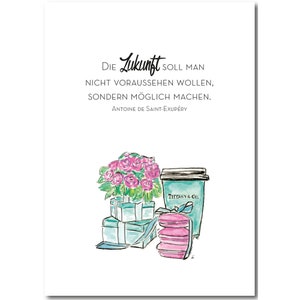 Die Zukunft...| Postkarte mit Briefumschlag weiß | DIN A6