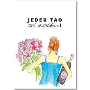 Jeder Tag ist kostbar! | Postkarte mit Briefumschlag weiß | DIN A6