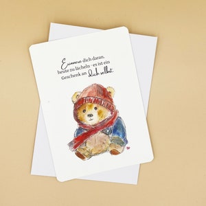 Erinnere dich daran, heute zu lächeln - es ist ein Geschenk an dich selbst.| Postkarte mit Briefumschlag weiß | DIN A6