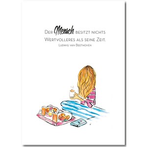 Menschen & Essen! | Postkarte mit Briefumschlag weiß | DIN A6