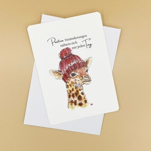 Positive Veränderungen nähern sich mir jeden Tag.| Postkarte mit Briefumschlag weiß | DIN A6
