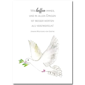 Friedenstaube | Postkarte mit Briefumschlag weiß | DIN A6