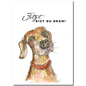 Jetzt bist du dran! | Postkarte mit Briefumschlag weiß | DIN A6