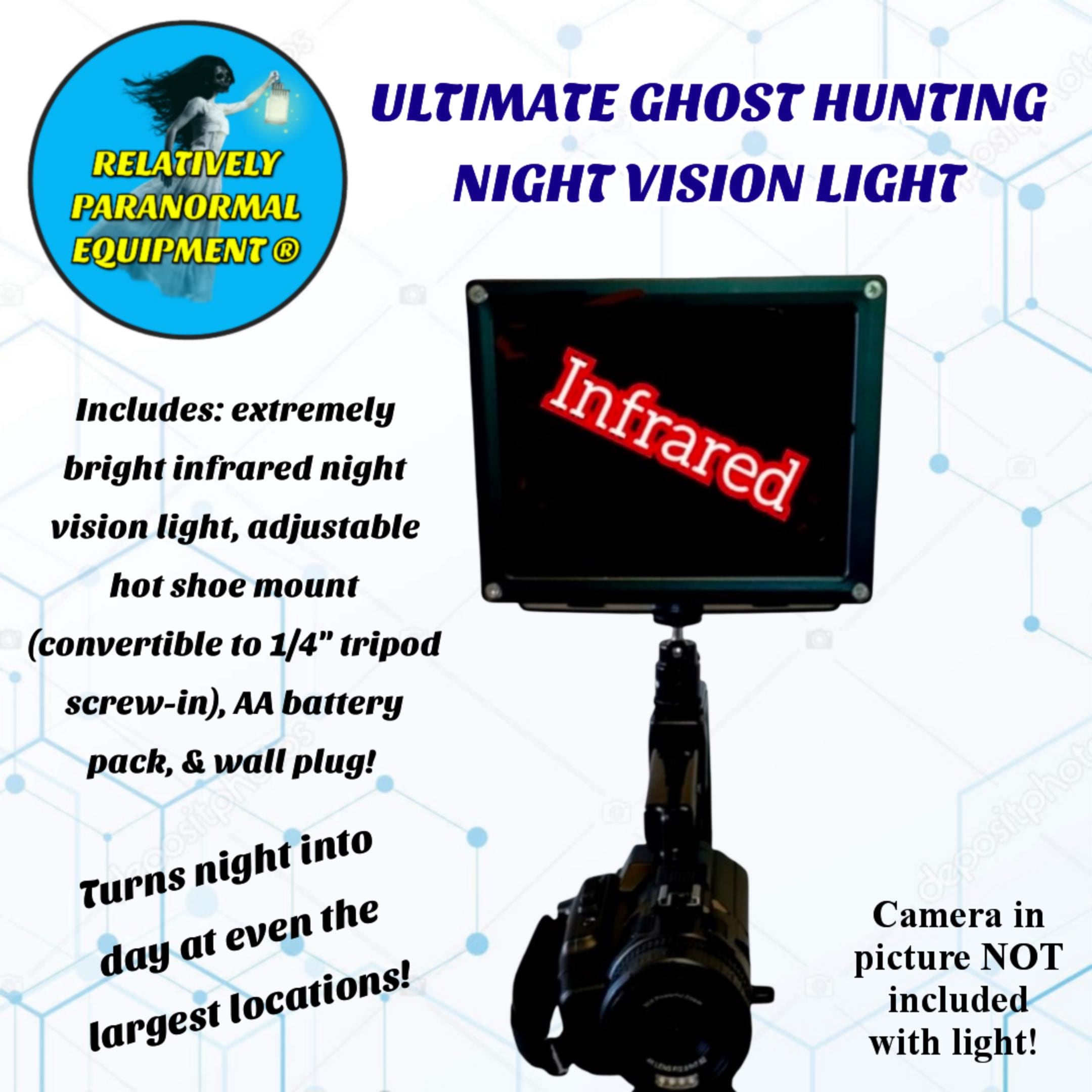 Outil D'Investigation Paranormale Lumière RGB 2K HD Activée Par Voix - Capteur Vibrations & Bruits Pour Détection Esprits