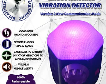 Ghost Hunting Vibration Detector version 2 - senses knocks, taps, footsteps - new communication mode - Rechargeable, paranormal equipment
