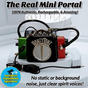 El verdadero mini portal para la caza de fantasmas. 100 % auténtico, recargable, increíble. Elimina el ruido de la caja de espíritus y ayuda a los espíritus a comunicarse.