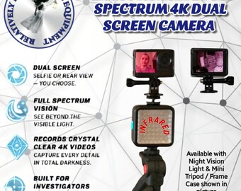 Ghost Hunting Full Spectrum 4K Dual Screen - front & rear viewing screens, paranormal investigators  End Of Summer Sale!