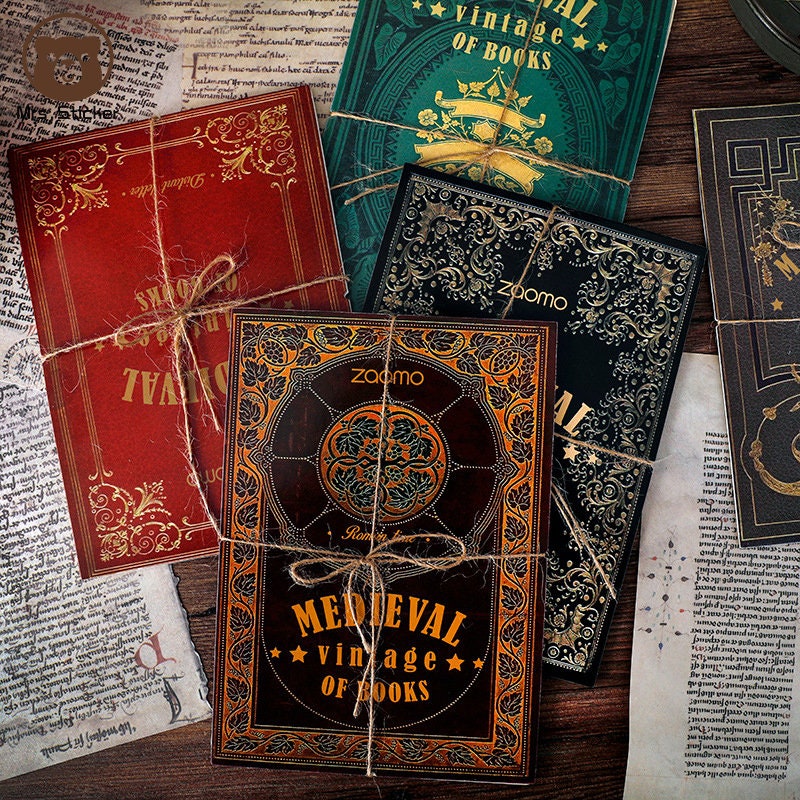 Medieval Vintage Book With Scrapbook Paper #57 - Etsy