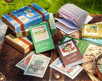 100 szt. Ephemera Retro Travel Sticker Book do prowadzenia dziennika #7