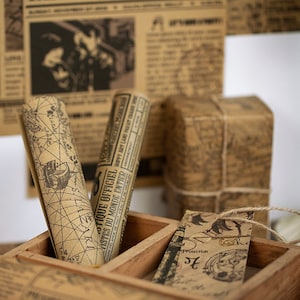 10 fogli/sacchetto Vintage serie carta kraft materiale design stampa giornale carta da regalo kraft artigianato fiore per scrapbooking #60
