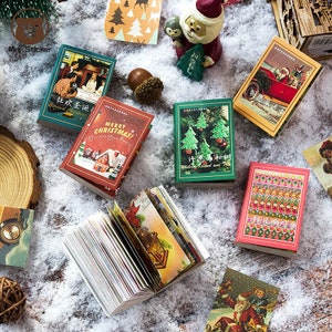 Mini libro di Natale retrò da 100 fogli per tenere un diario n. 98