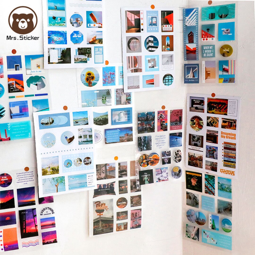 Magazine Sticker Background Vintage Magazine Material Sticker Books Creative Handmade Decorative ...