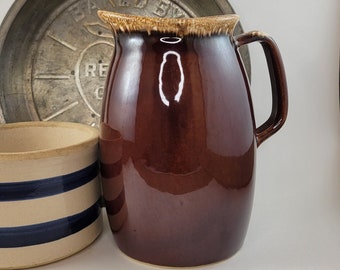 Vintage Hull Brown Drip Pitcher