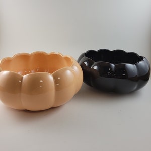 Vintage Ceramic Pumpkin Shaped Planters, Taiwan Made