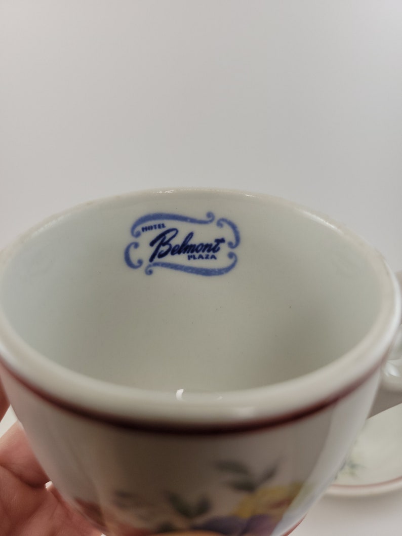 Rare Antique Belmont Plaza Hotel Tea Cup & Saucer Set Etsy